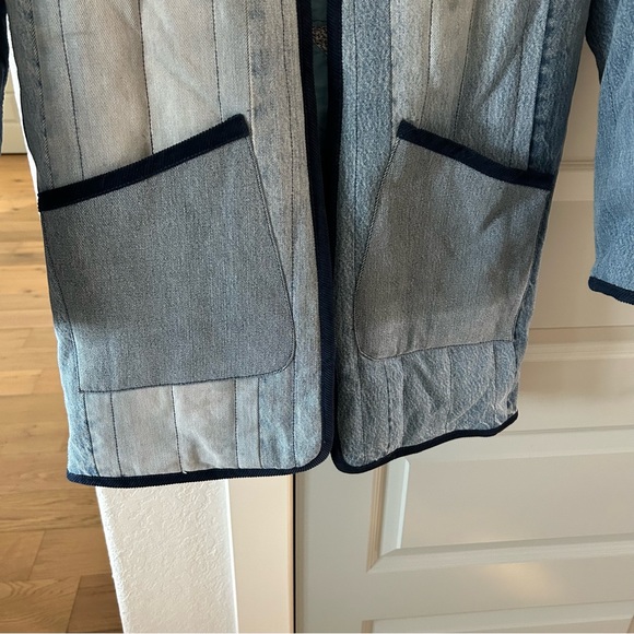 New Rare Redone 80s Denim Zip Puffer Jacket Indigo Reversible Levi’s Upcycled - Picture 5 of 9